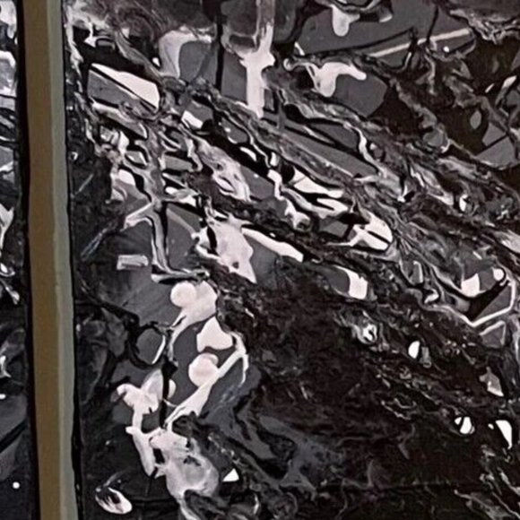 Original Handmade 3 piece Triptych Abstract Splatter Drip set - Picture 2 of 4